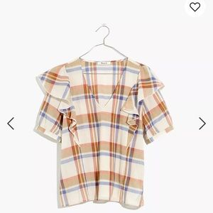 Madewell V-neck ruffled top